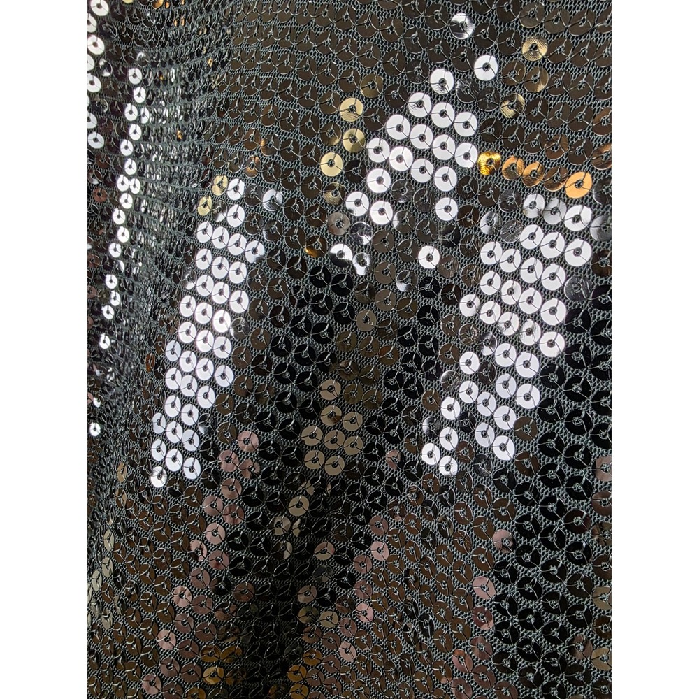 Sequin Front Black Women's Party Top - Elegant Evening Blouse - Picture 12 of 12